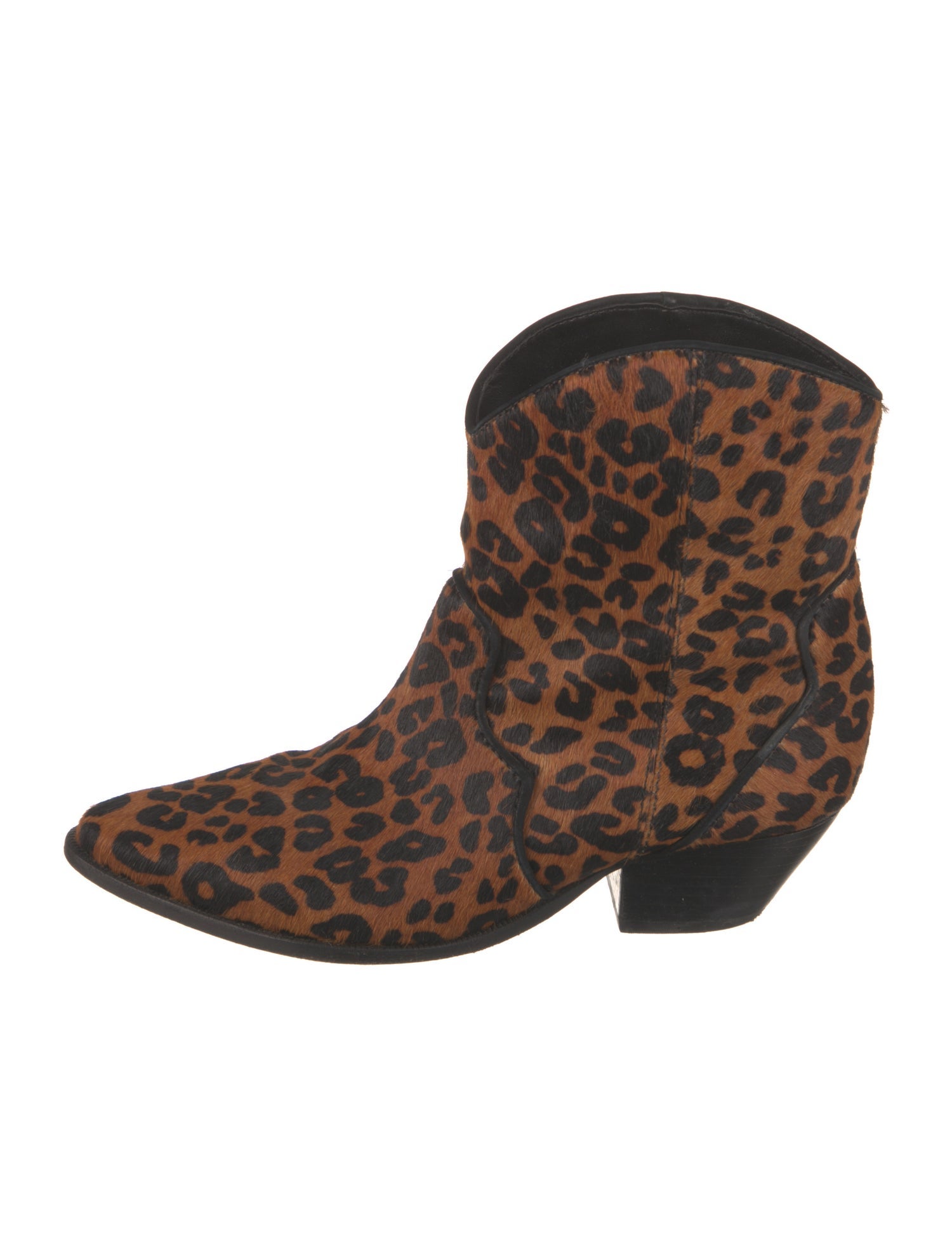 Schutz Ponyhair Animal Print Western Boots