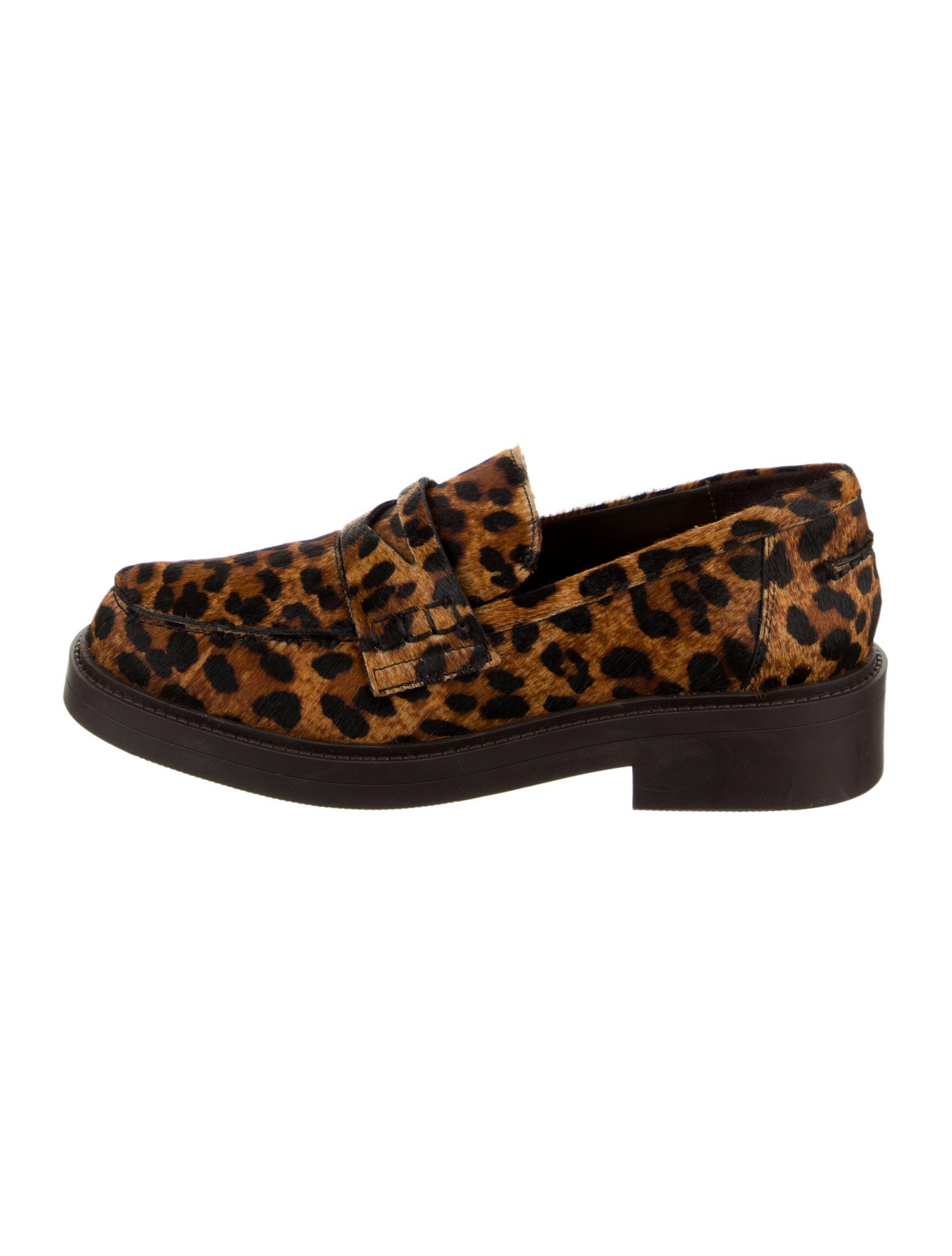 Schutz Ponyhair Animal Print Loafers