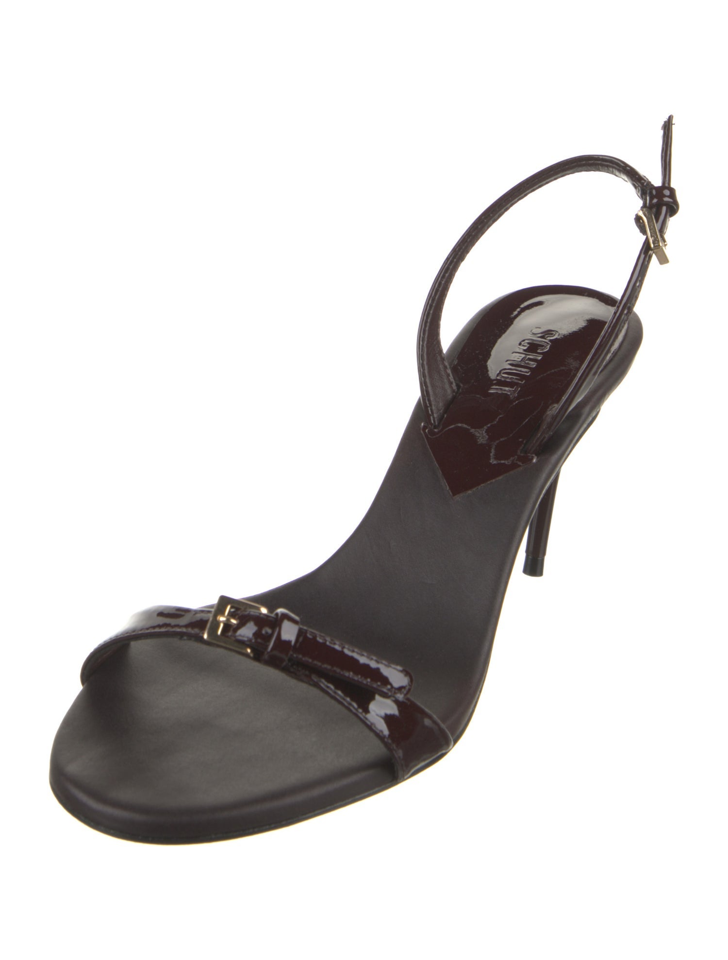 Schutz Patent Leather Slingback Sandals