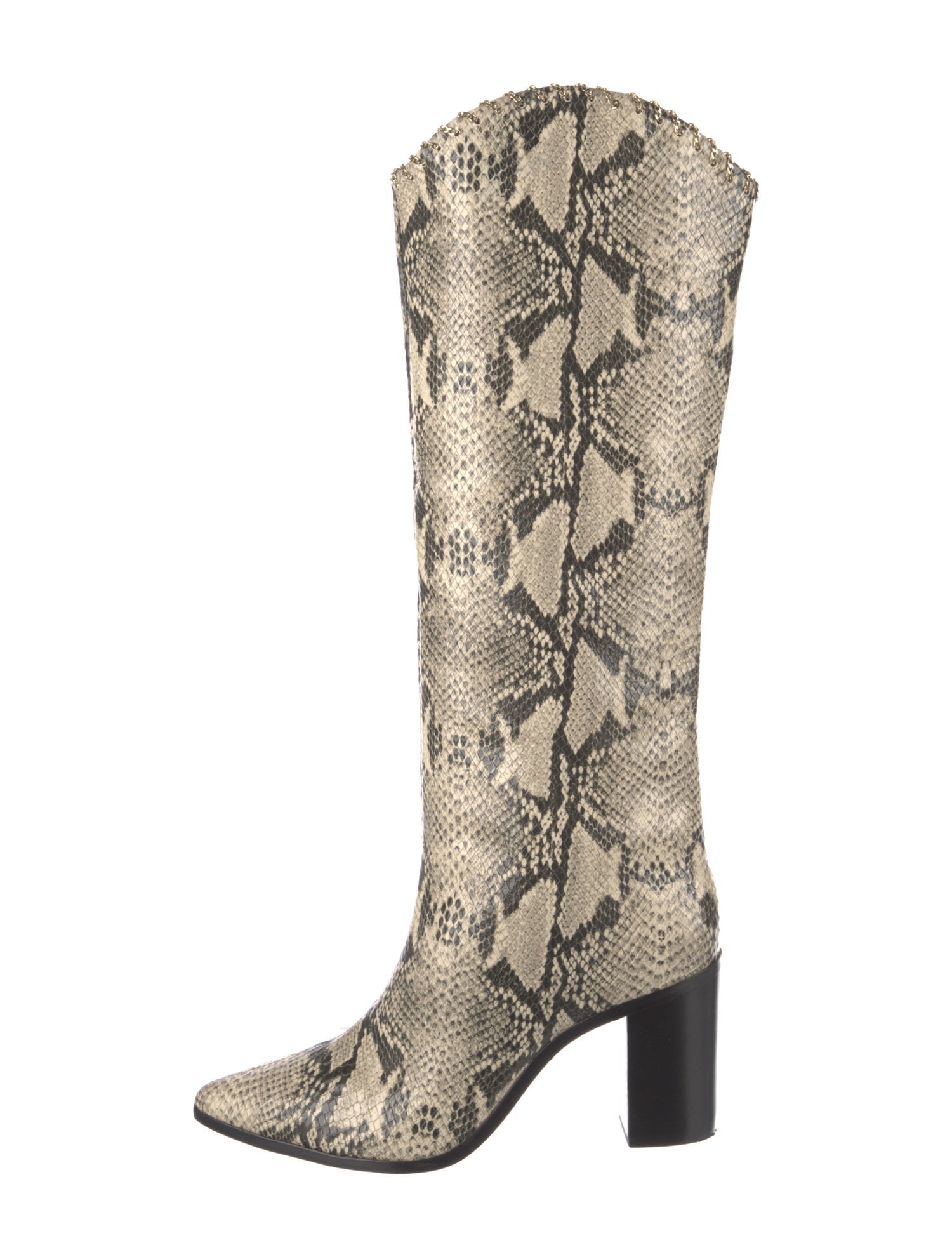Schutz Leather Animal Print Boots