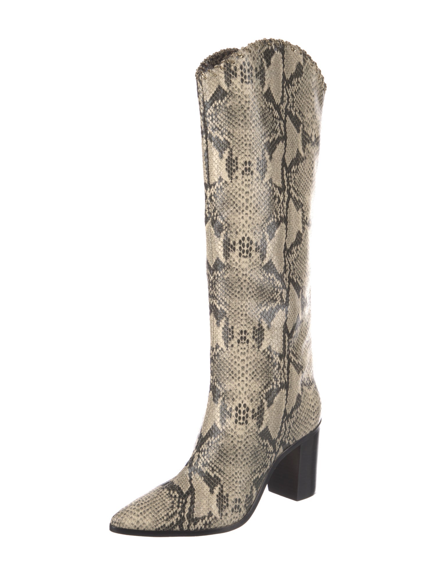 Schutz Leather Animal Print Boots
