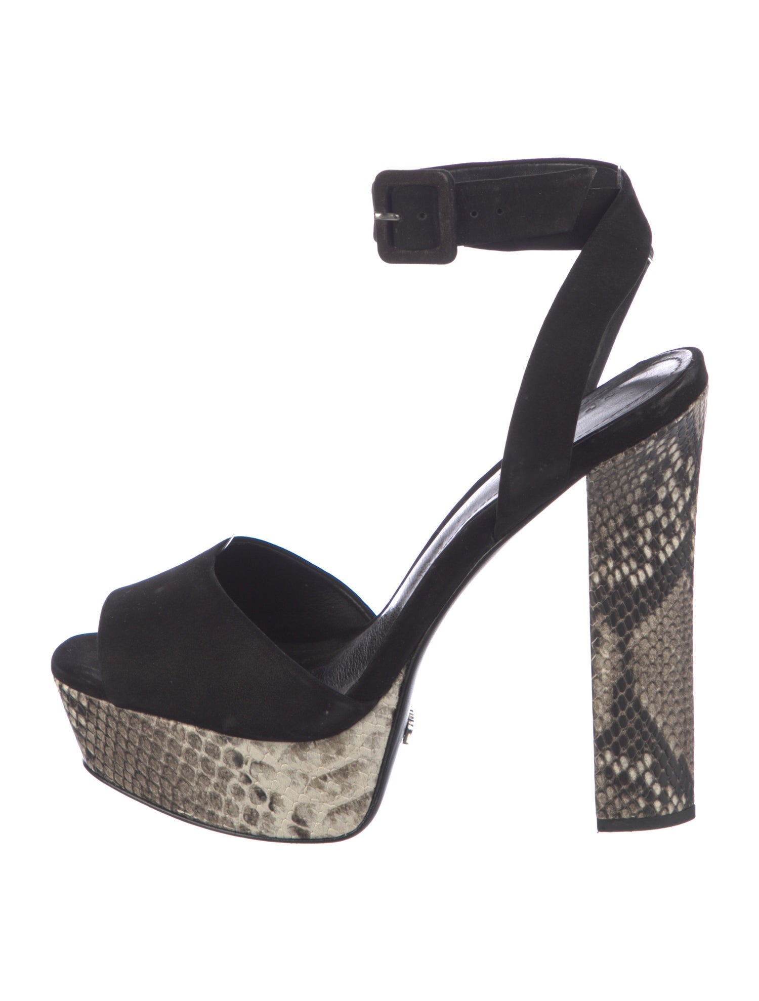 Schutz Suede Animal Print Sandals