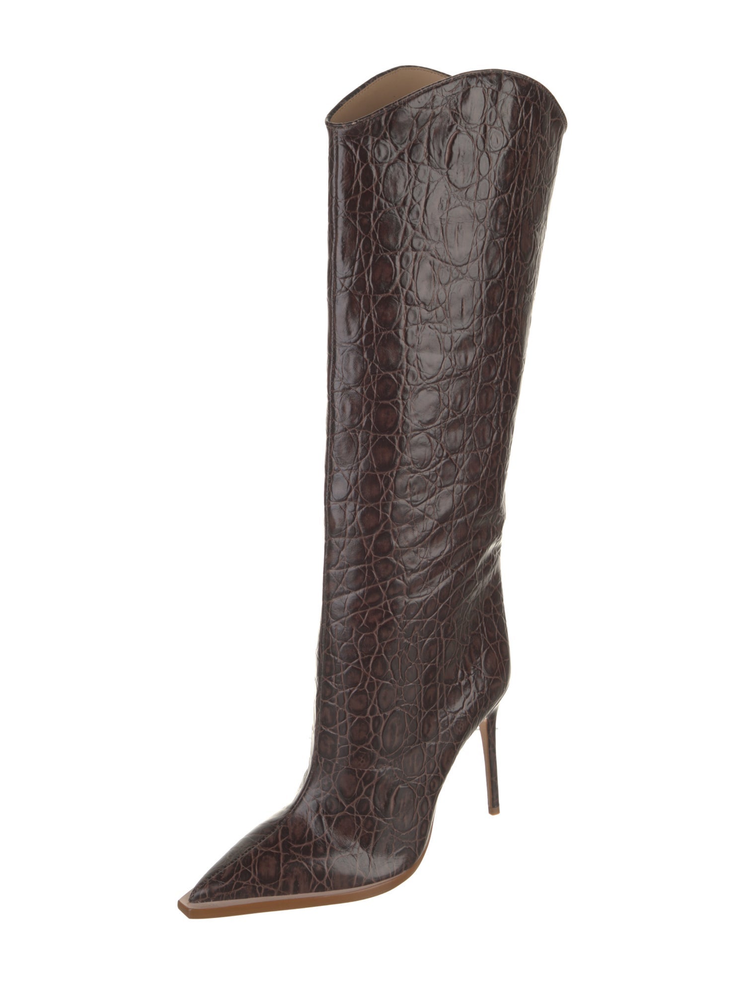 Schutz Leather Animal Print Boots