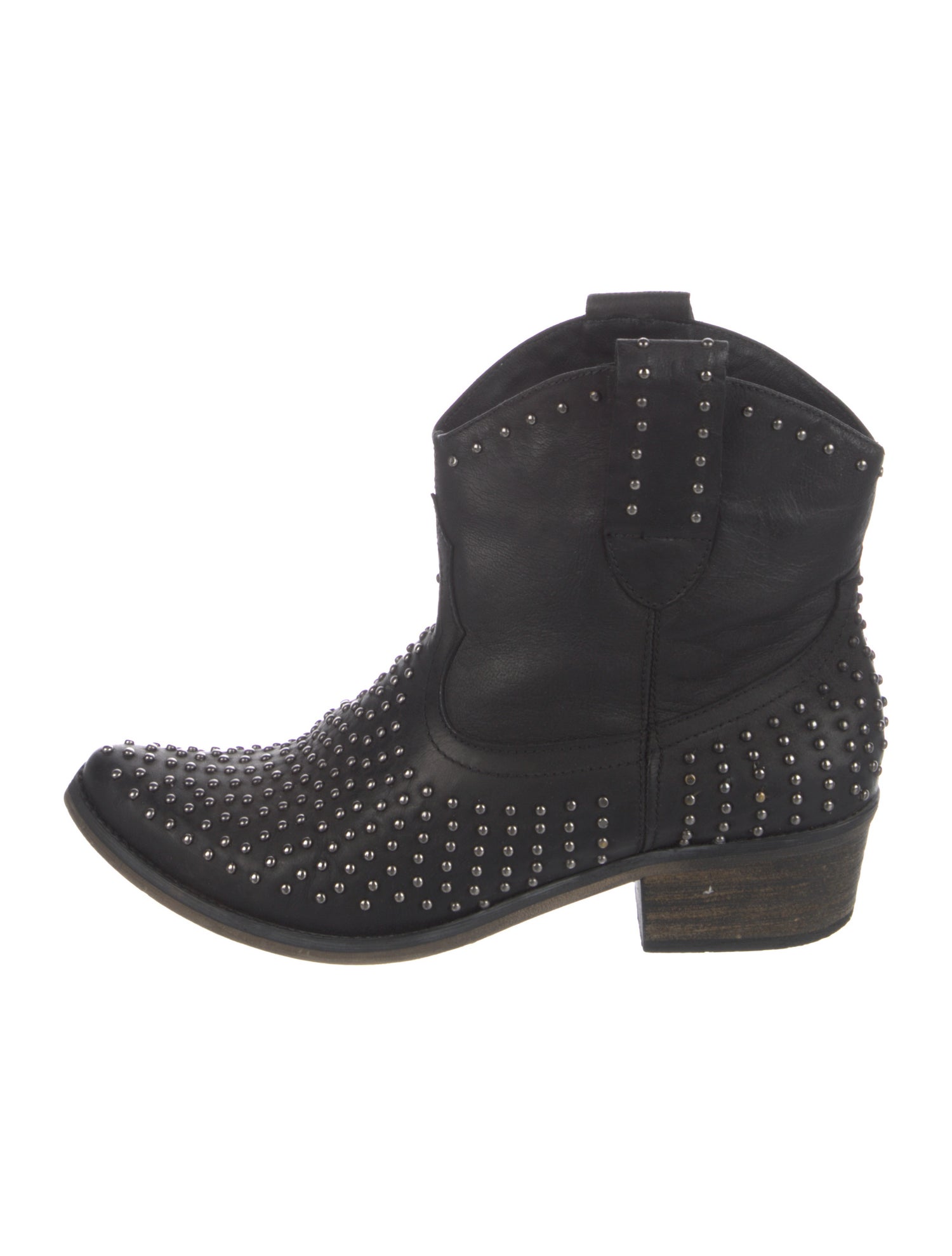 Schutz Leather Studded Accents Western Boots