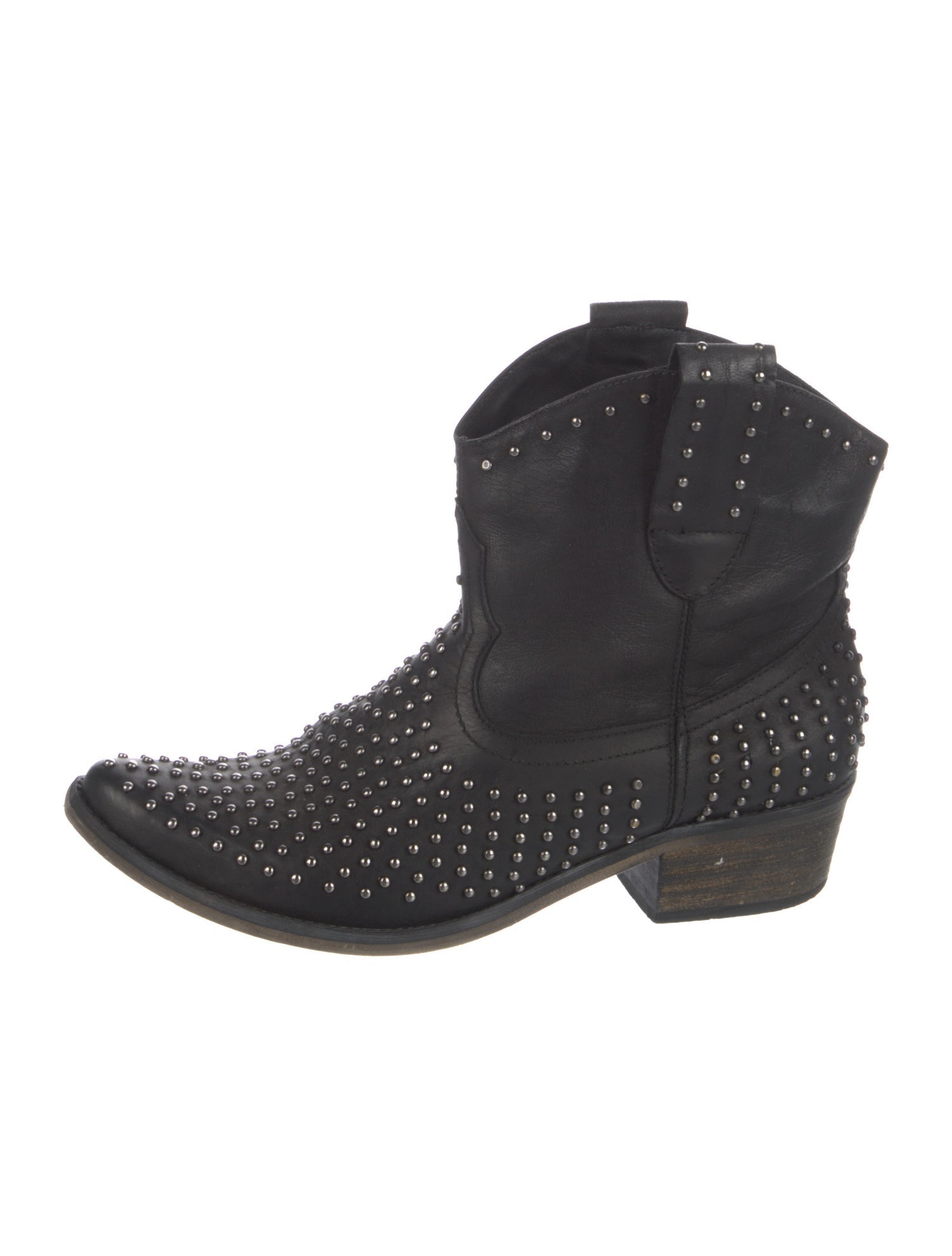 Schutz Leather Studded Accents Western Boots