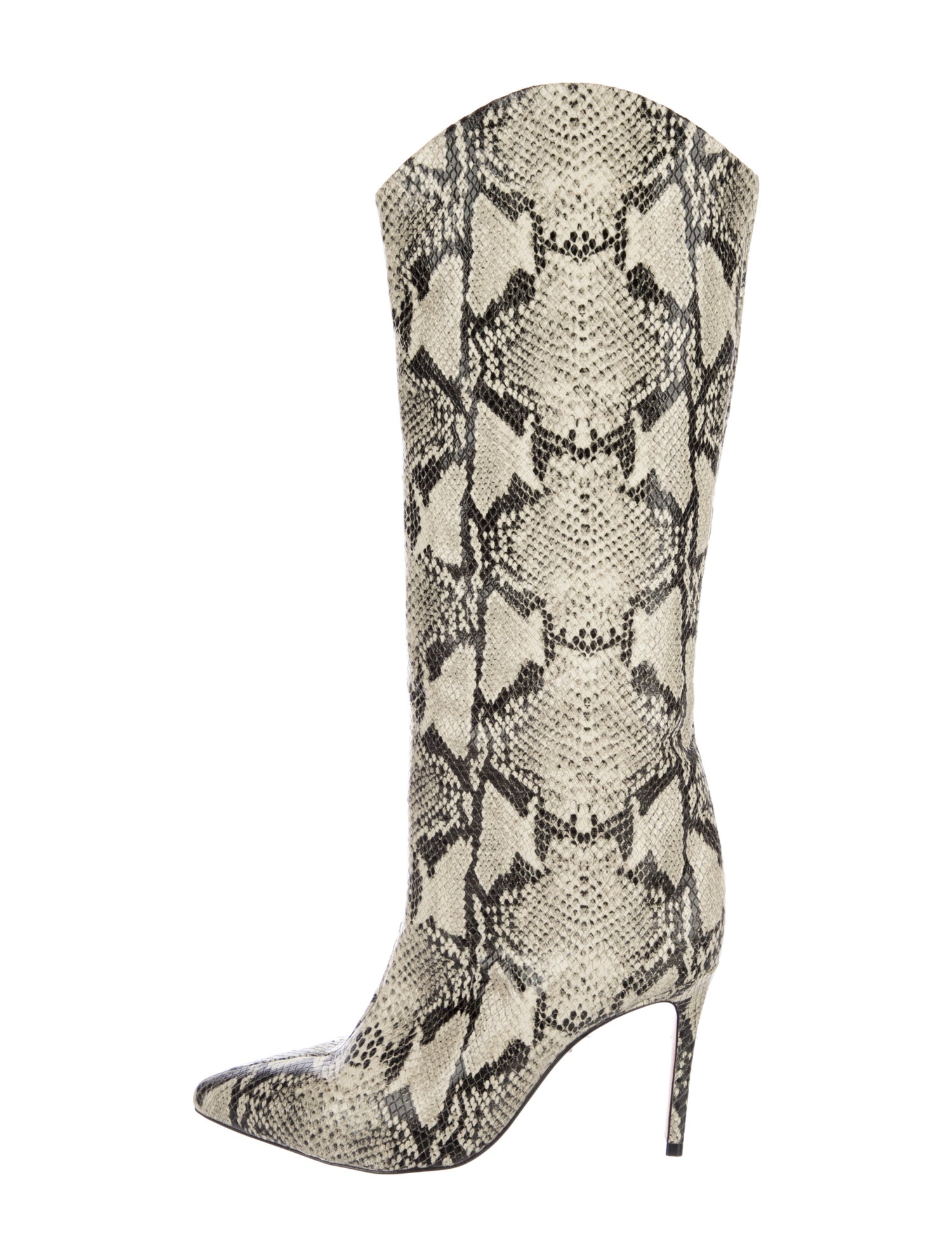 Schutz Embossed Leather Animal Print Boots