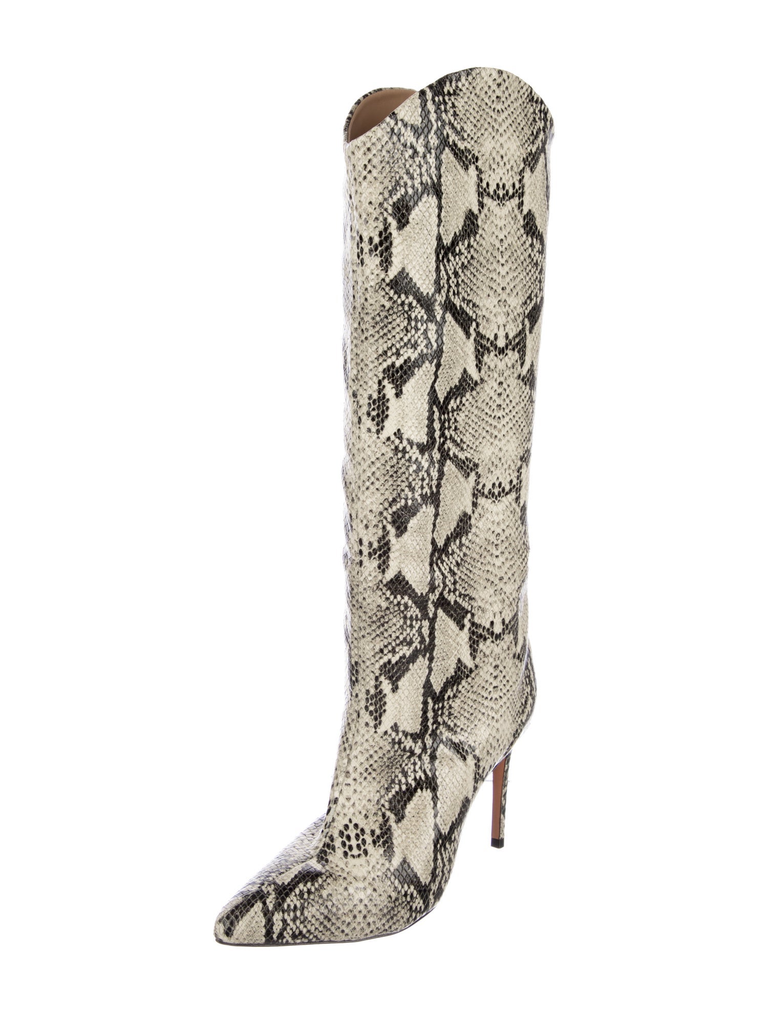 Schutz Embossed Leather Animal Print Boots