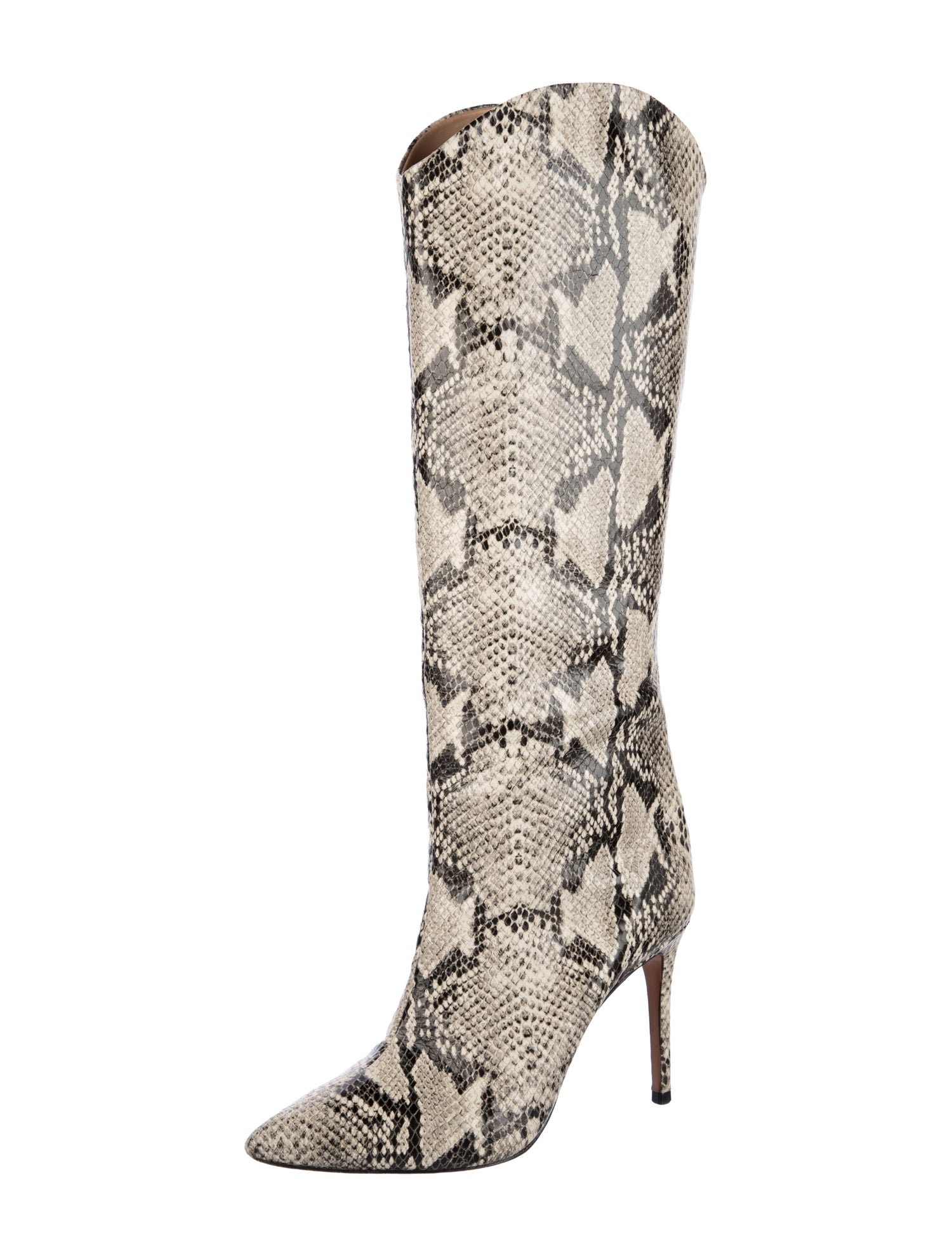 Schutz Embossed Leather Animal Print Boots