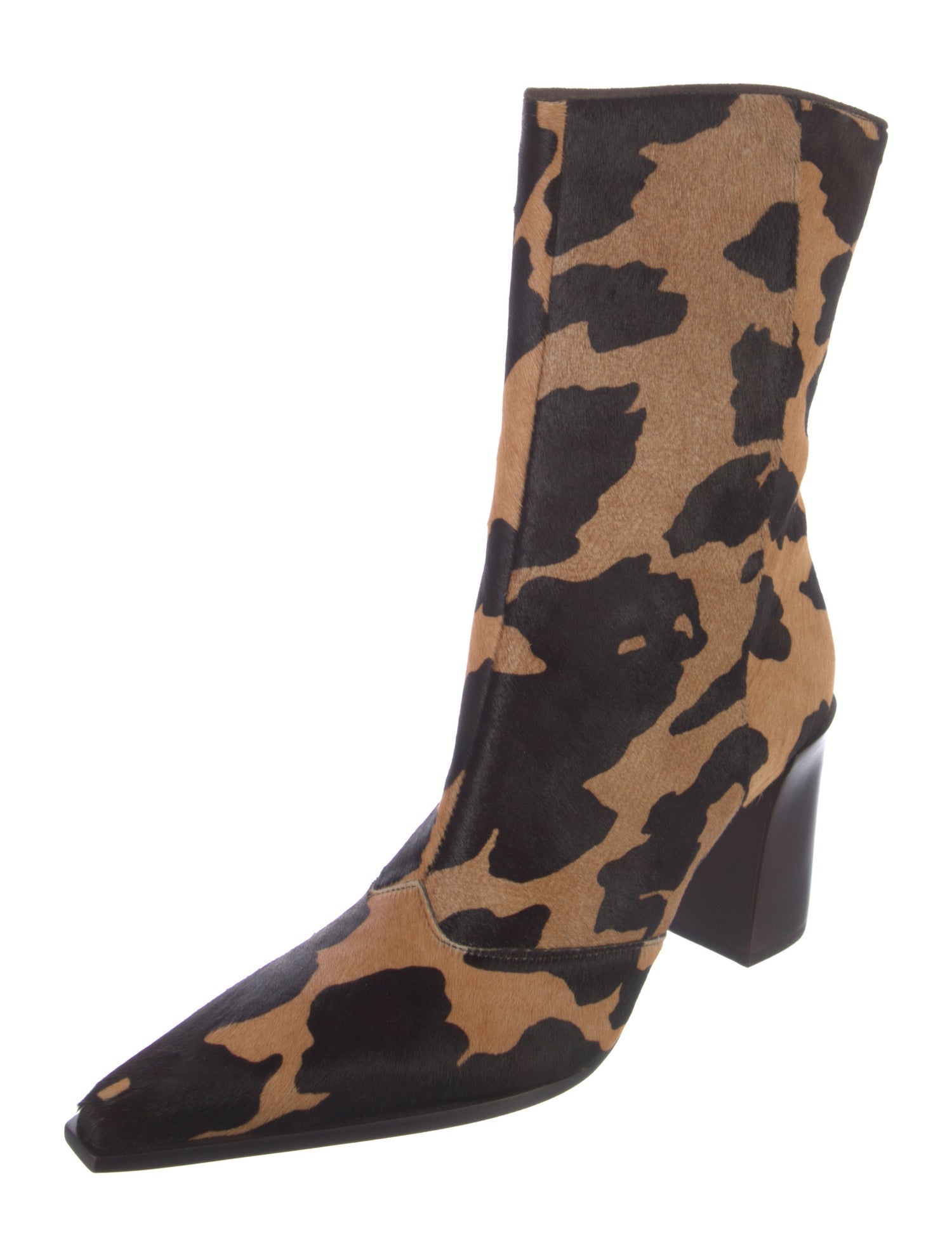 Schutz Ponyhair Animal Print Boots