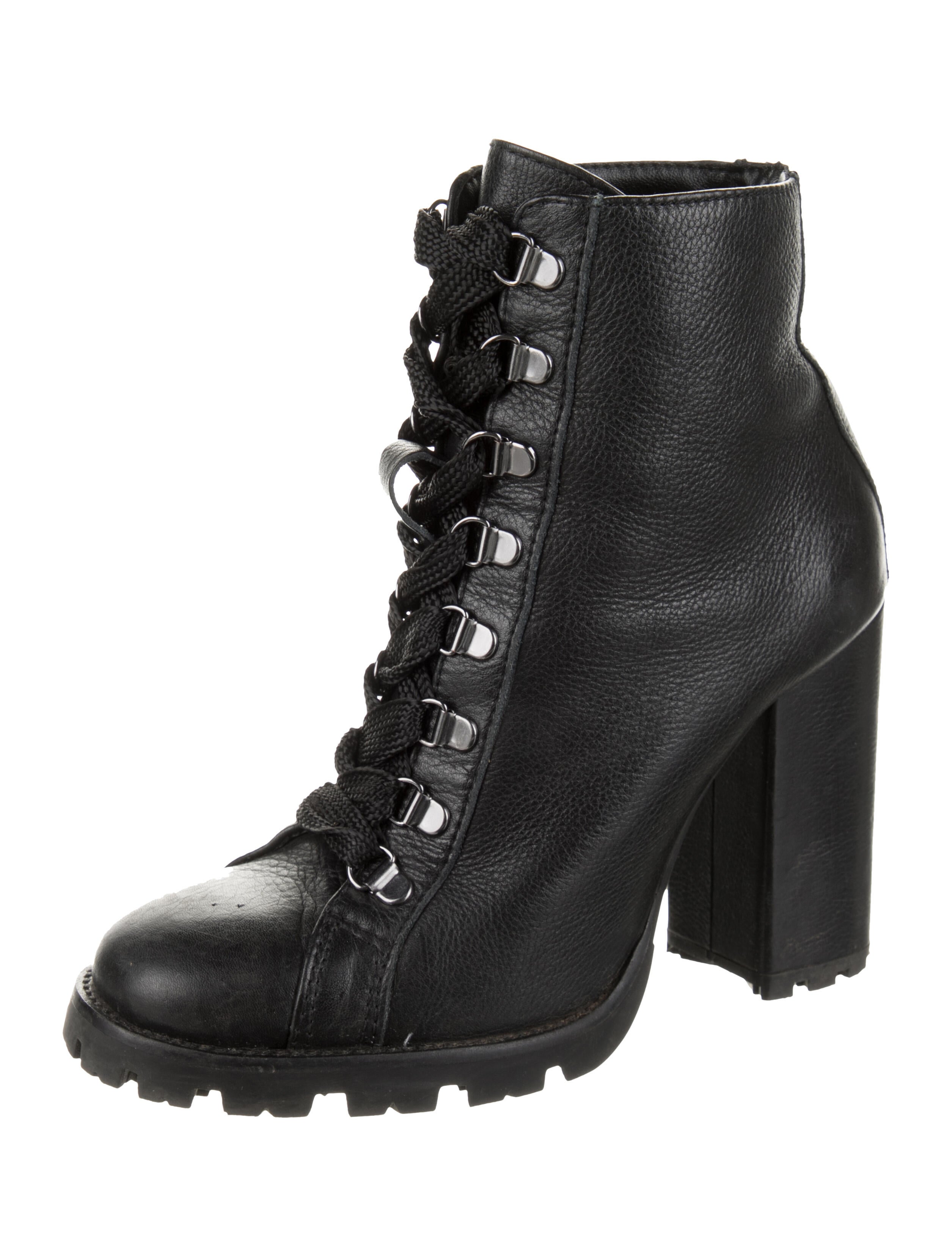 Schutz Leather Combat Boots