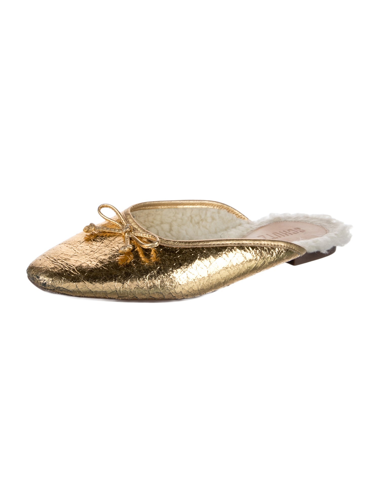 Schutz Leather Bow Accents Mules
