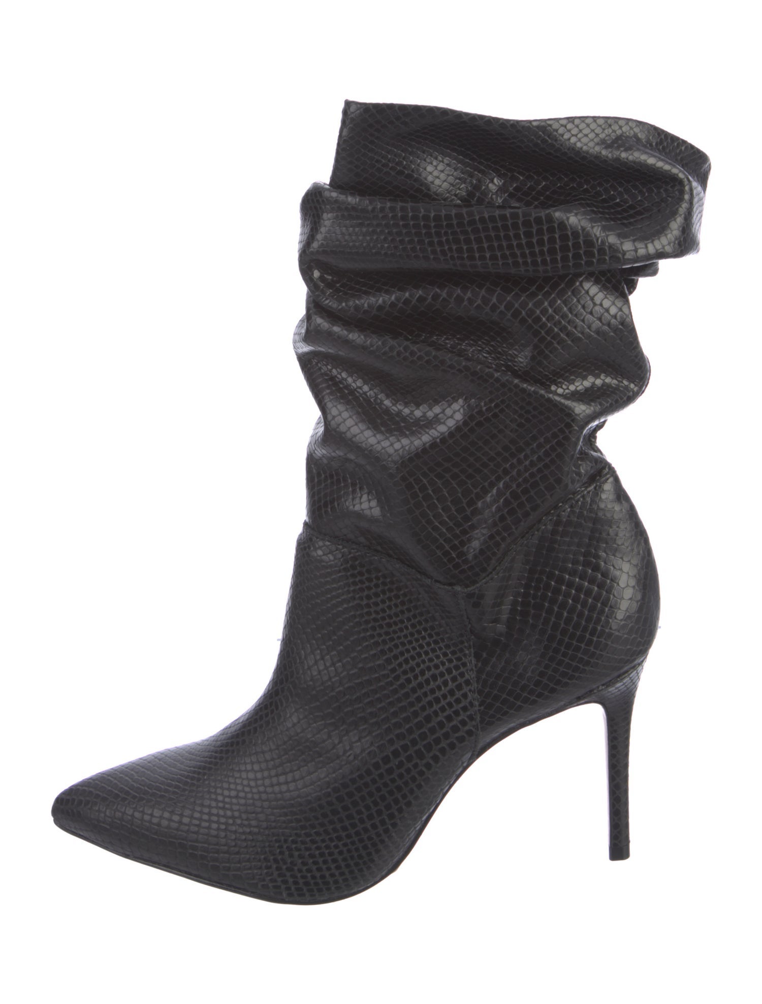 Schutz Embossed Leather Slouch Boots