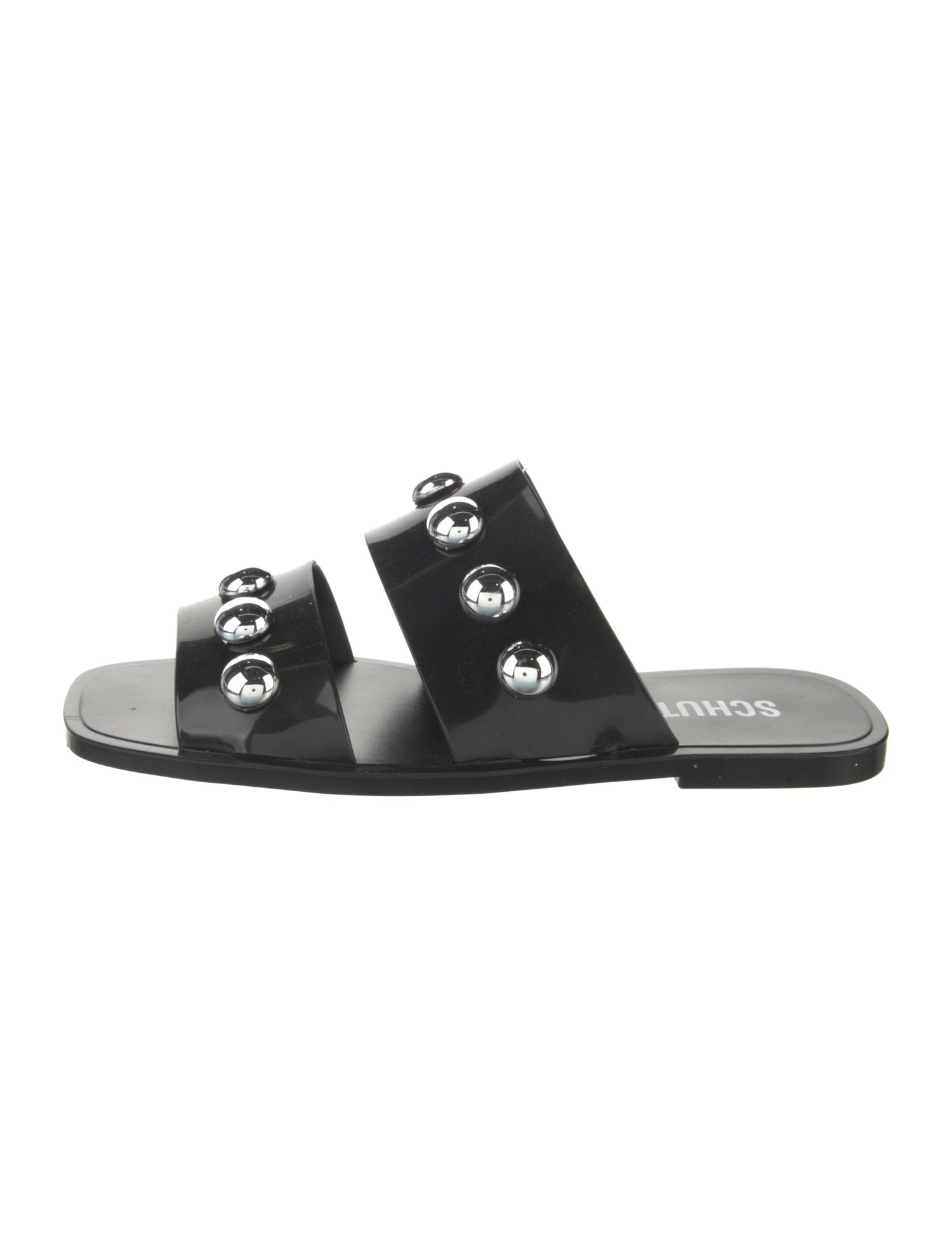Schutz Rubber Studded Accents Slides