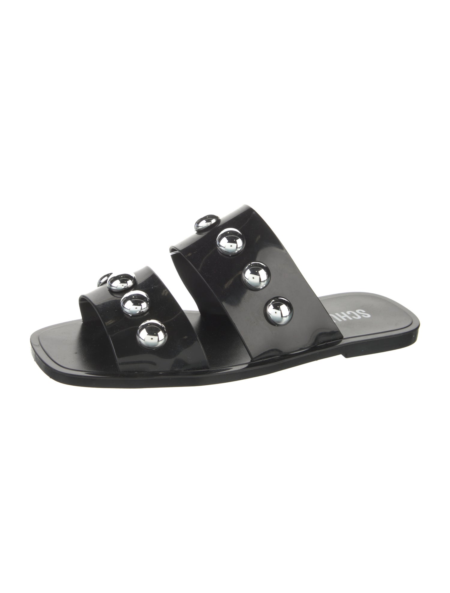 Schutz Rubber Studded Accents Slides