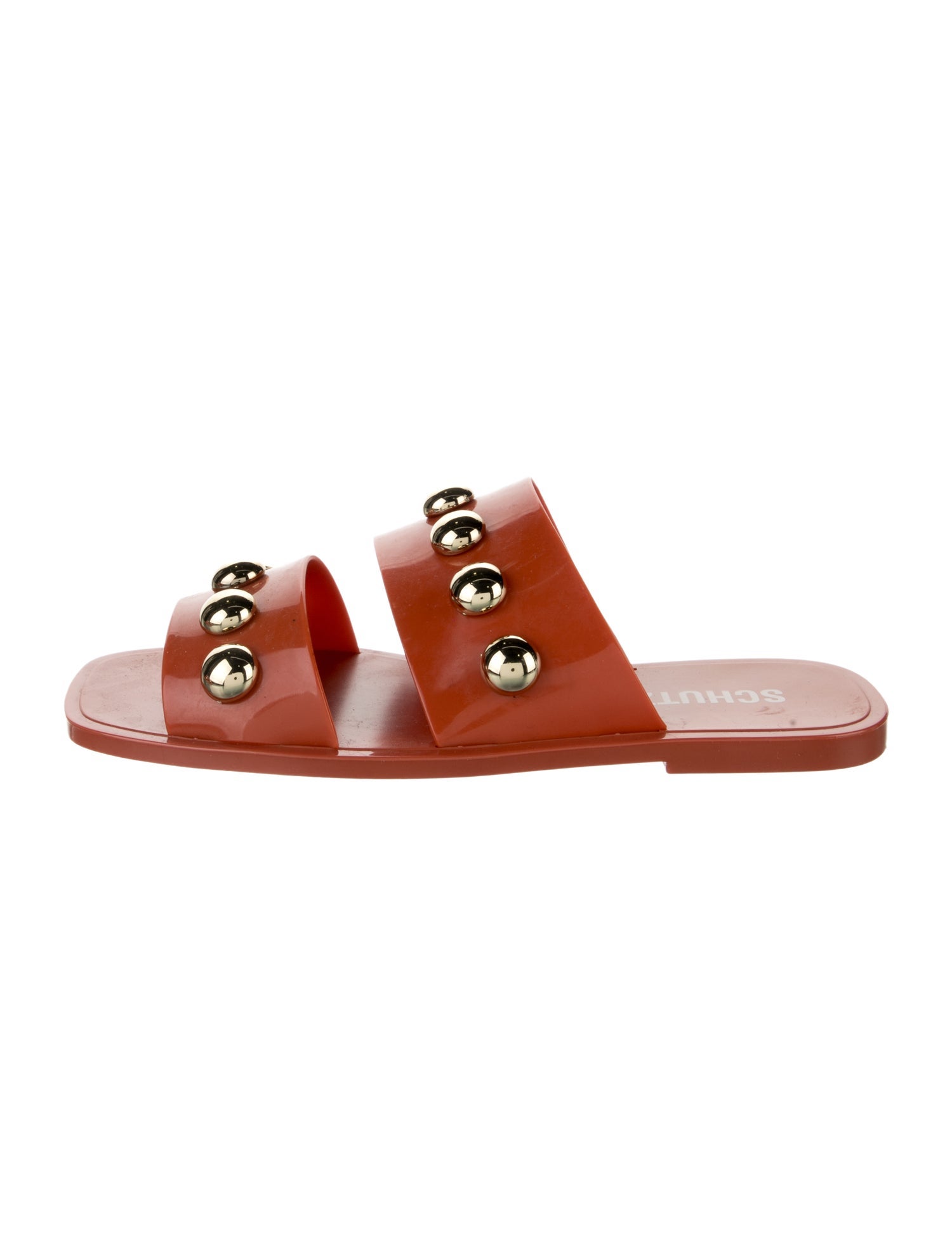 Schutz Rubber Studded Accents Slides