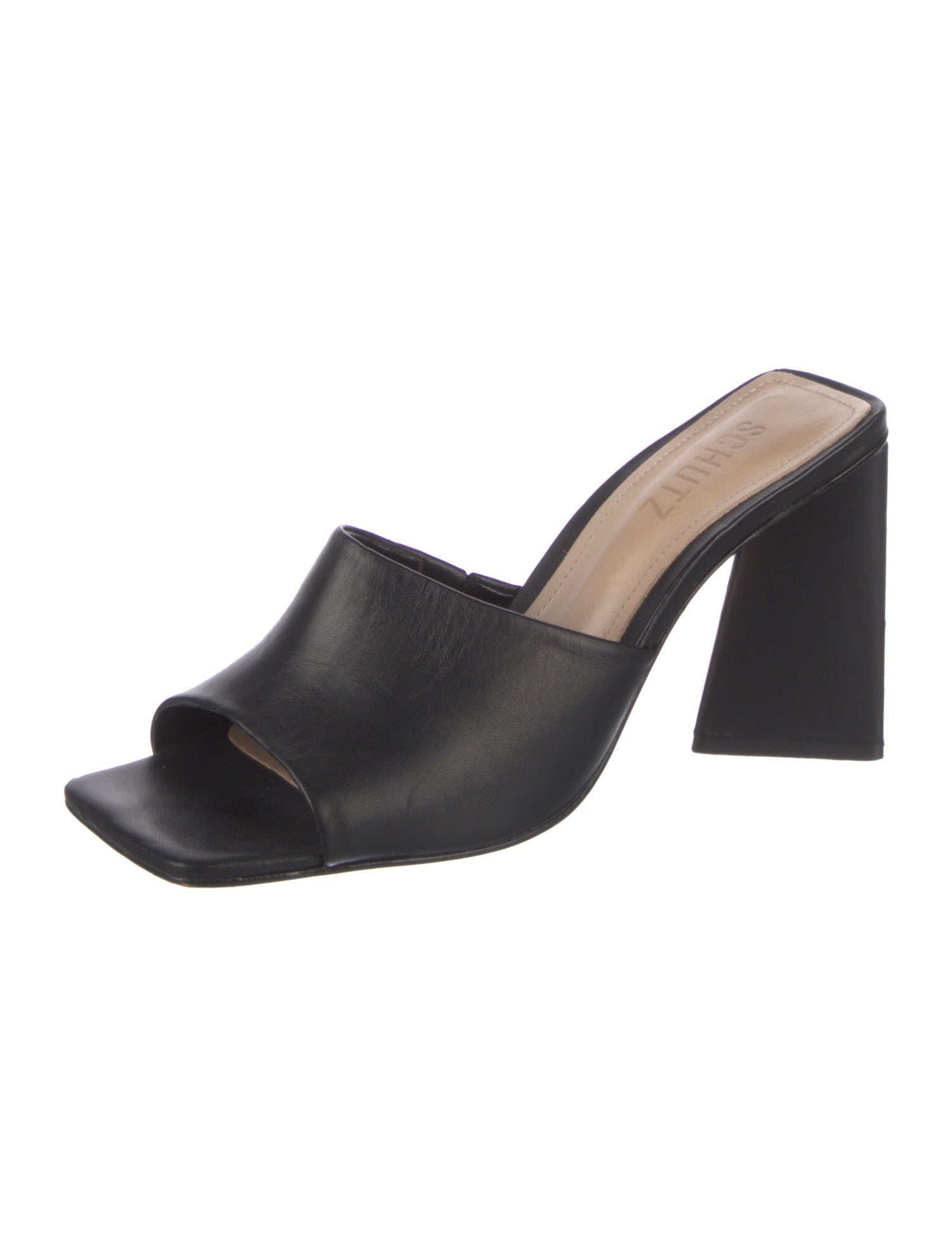 Schutz Leather Slides