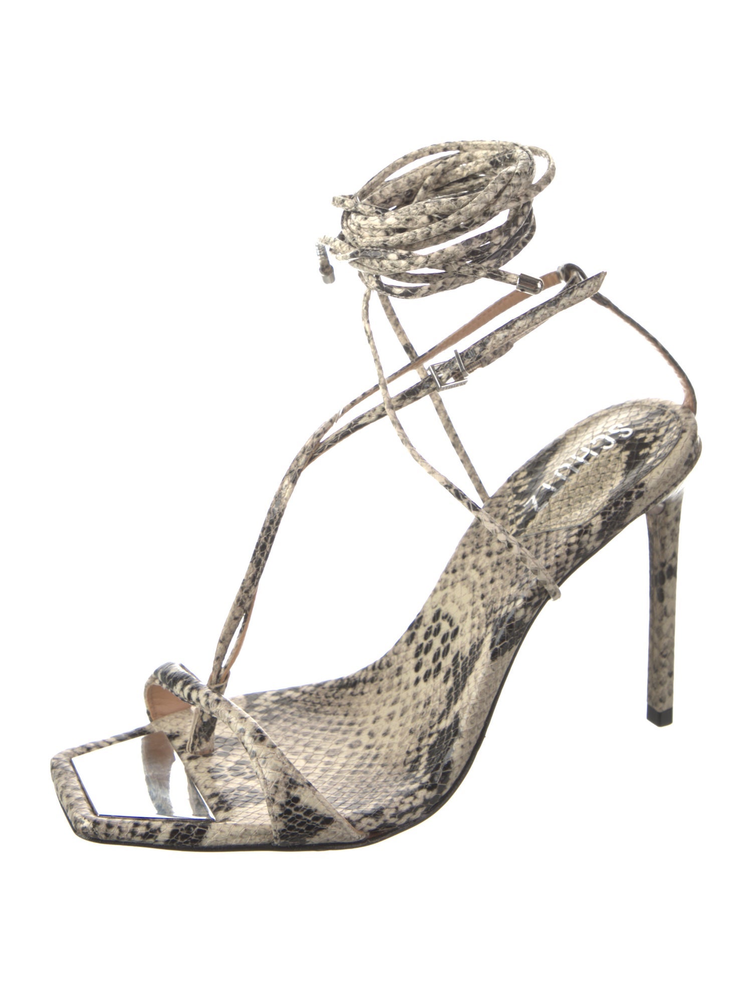 Schutz Snakeskin Animal Print Sandals