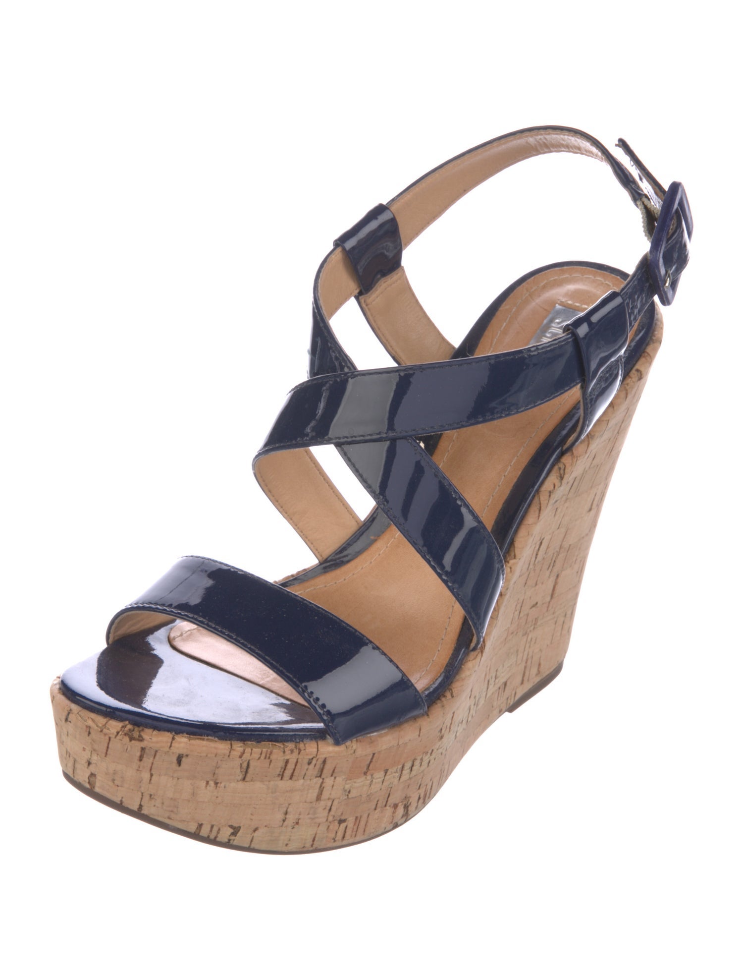 Schutz Patent Leather Slingback Sandals