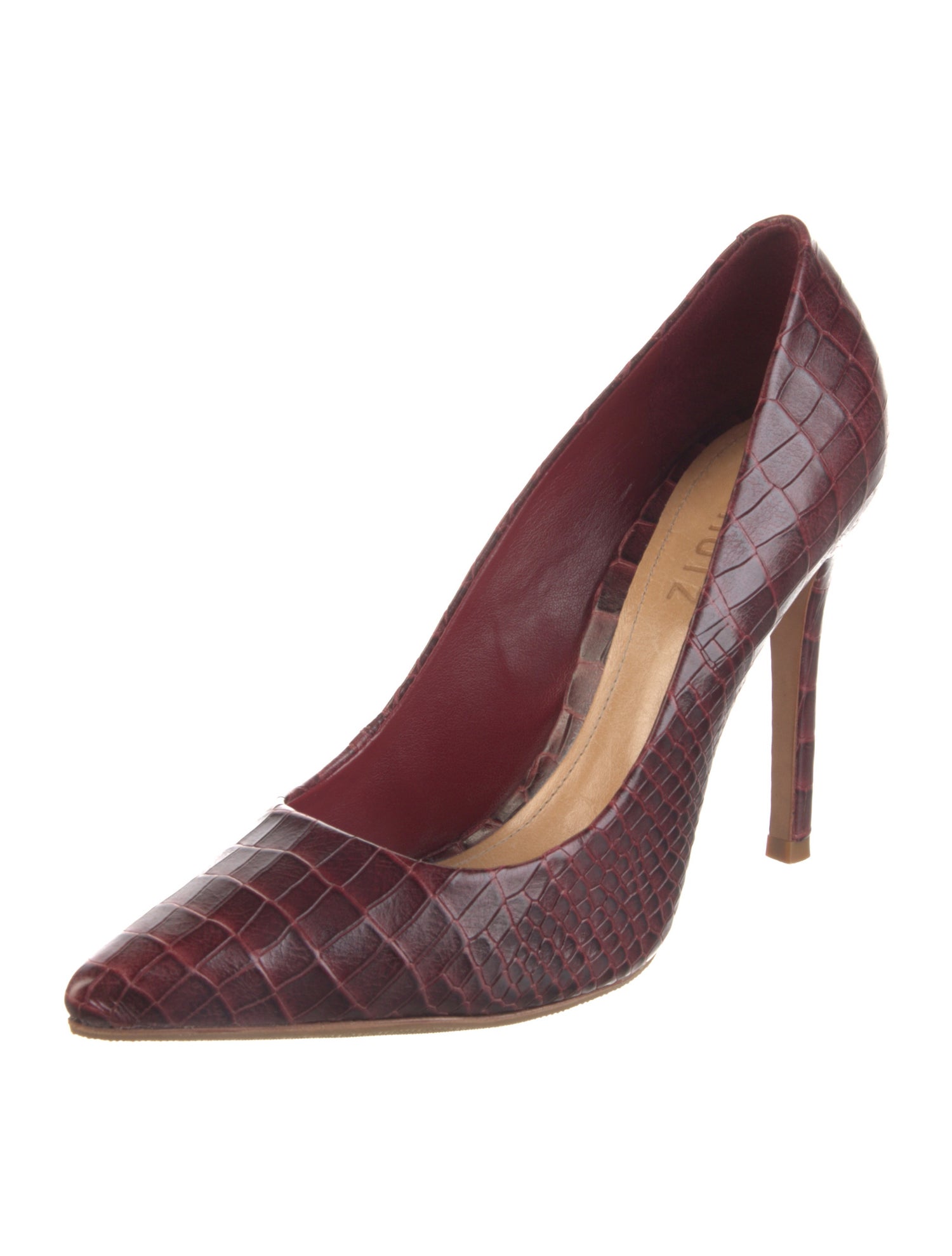 Schutz Embossed Leather Printed Pumps