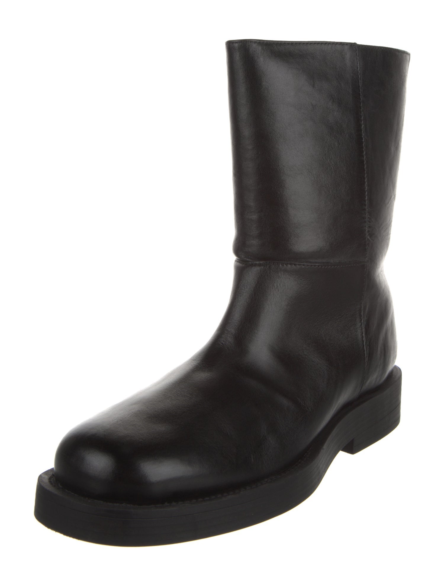 Schutz Leather Rain Boots