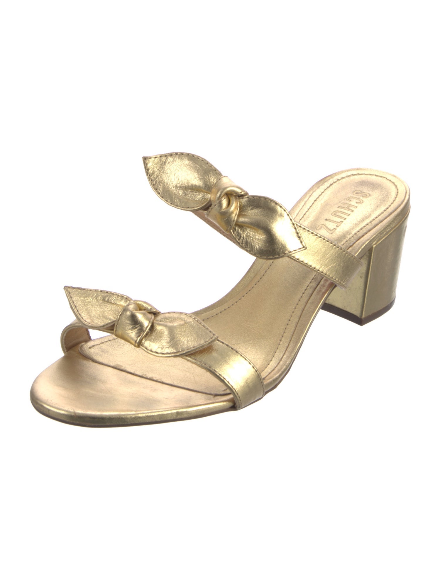 Schutz Leather Slides