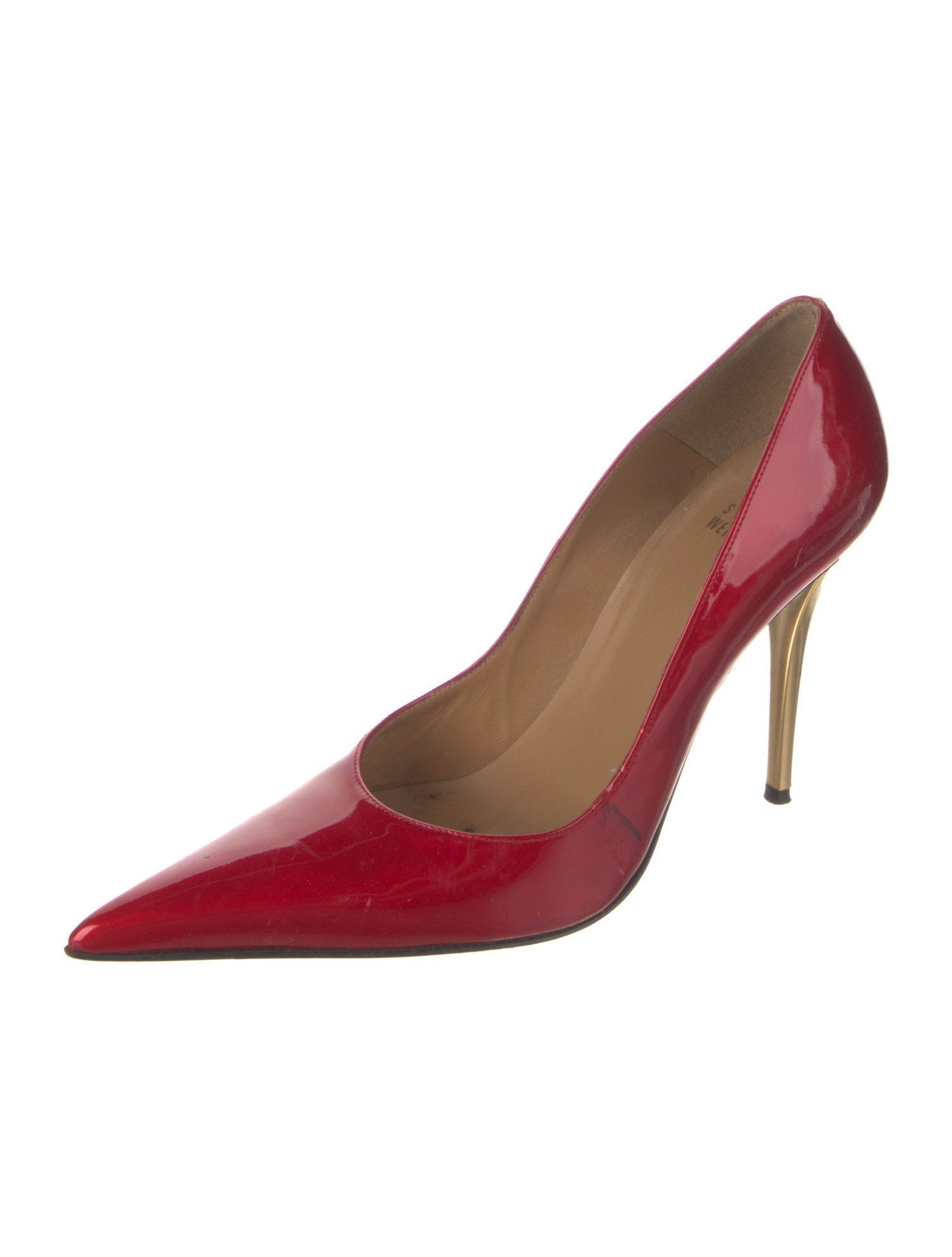 Schutz Patent Leather Colorblock Pattern Pumps