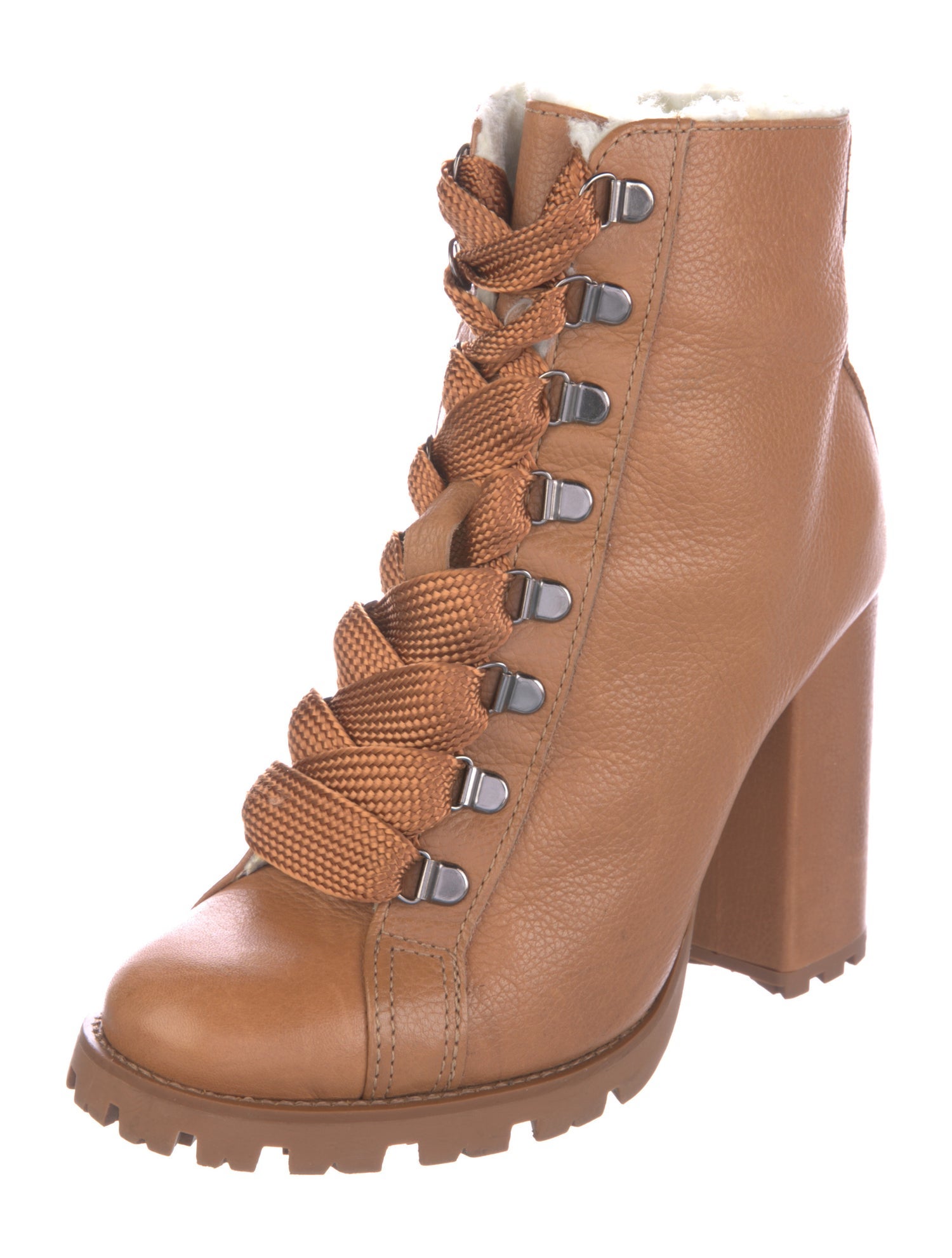 Schutz Leather Lace-Up Boots