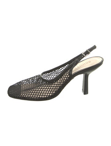 Pre-owned Schutz Mesh Accents Slingback Pumps W/ Tags In Green