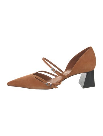 Pre-owned Schutz Suede D'orsay Pumps In Brown