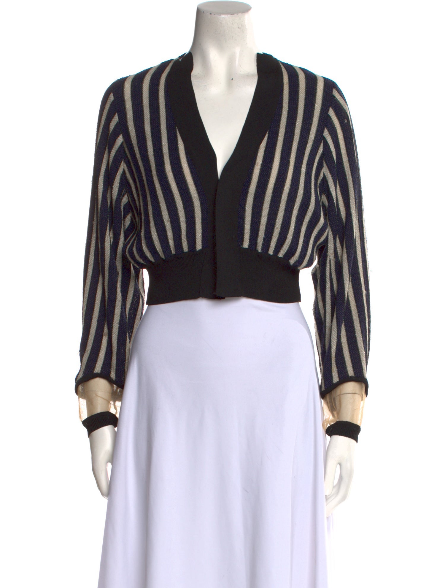 Toga Pulla Nylon Striped Crop Top