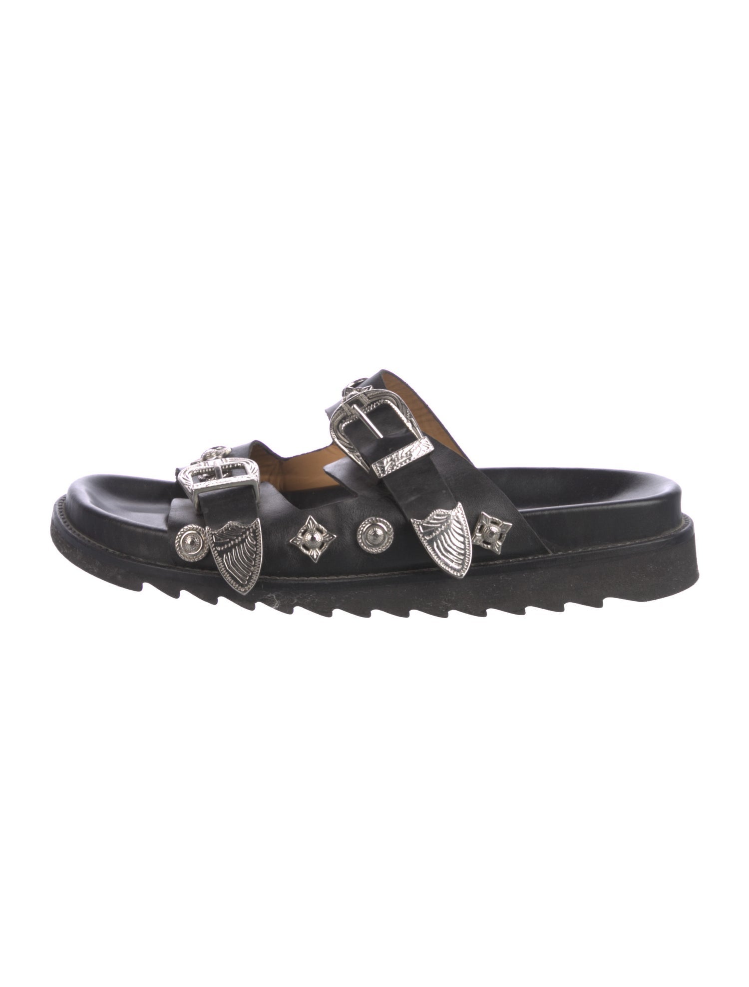 Toga Pulla Leather Studded Accents Slippers