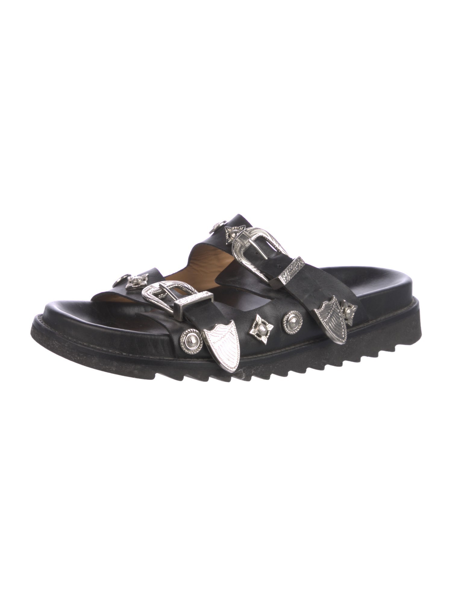 Toga Pulla Leather Studded Accents Slippers