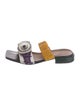 Toga Pulla Leather Colorblock Pattern Slides
