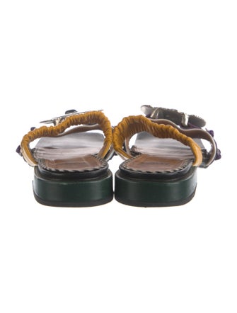 Toga Pulla Leather Colorblock Pattern Slides