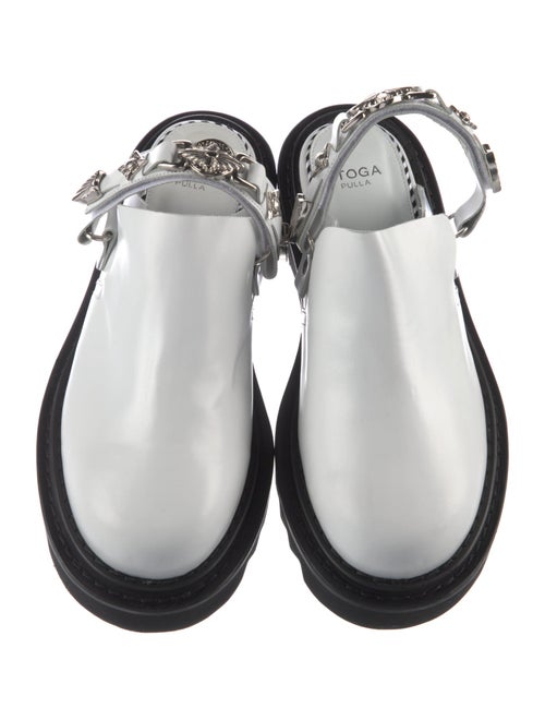 Toga Pulla Leather Colorblock Pattern Slingback Flats