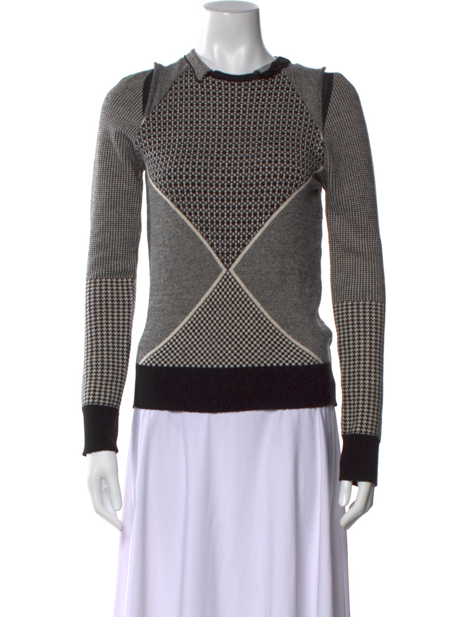 Toga Pulla Wool Colorblock Pattern Sweater