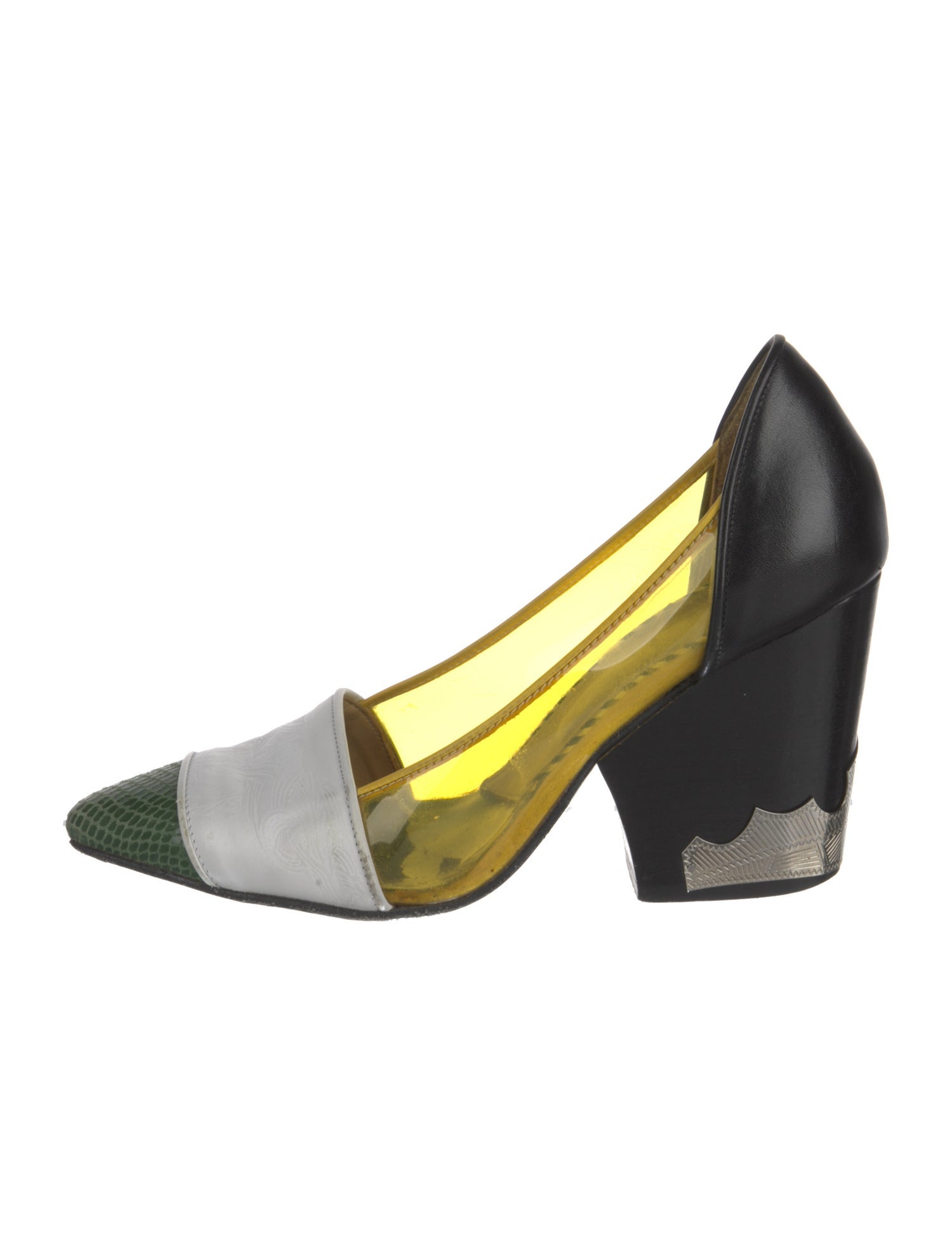 Toga Pulla Suede Colorblock Pattern Pumps