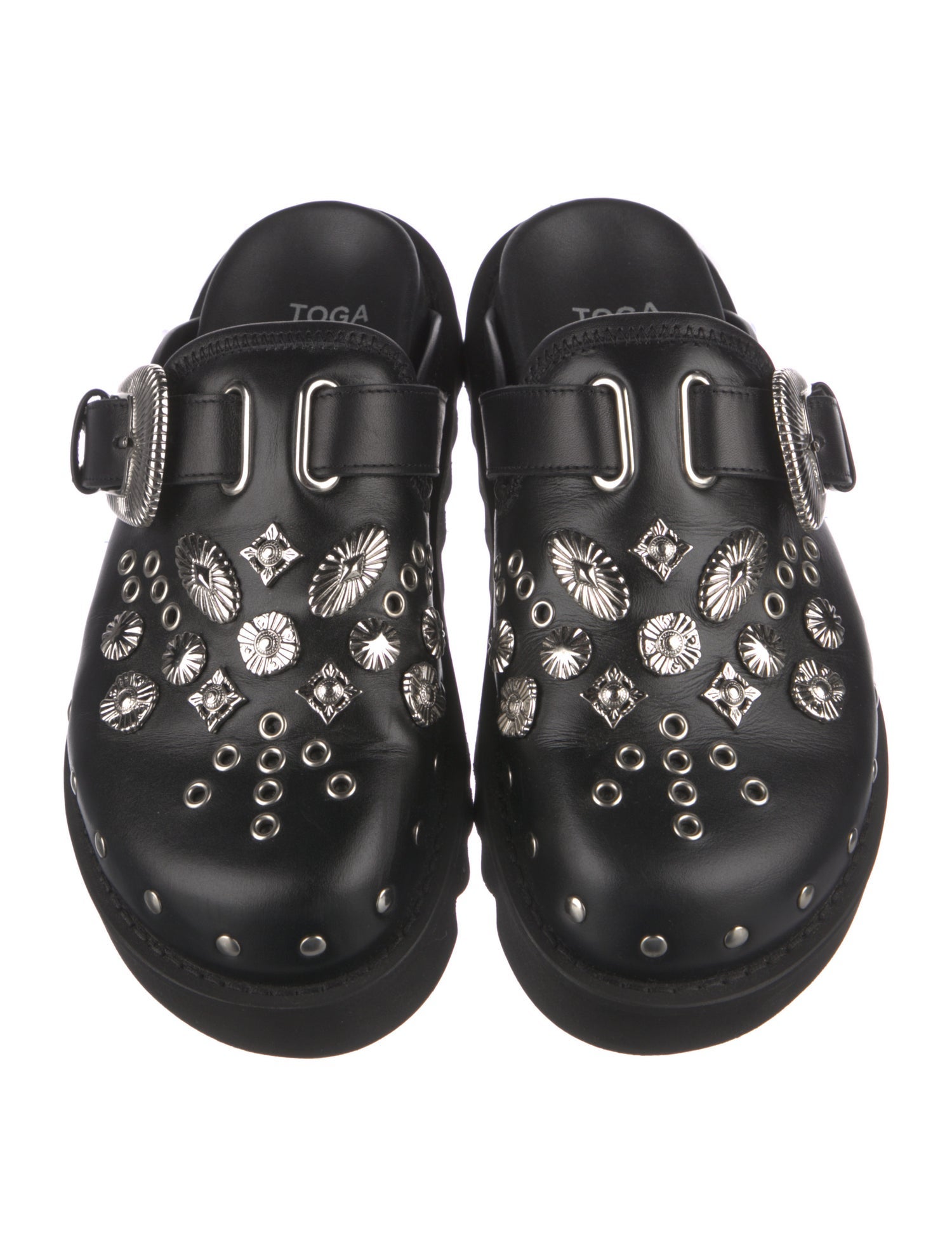 Toga Pulla Leather Studded Accents Mules