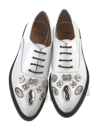 Toga Pulla Leather Colorblock Pattern Sneakers