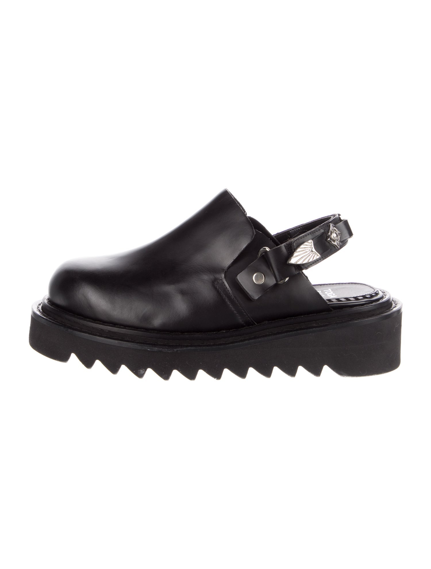 Toga Pulla Leather Studded Accents Slingback Flats