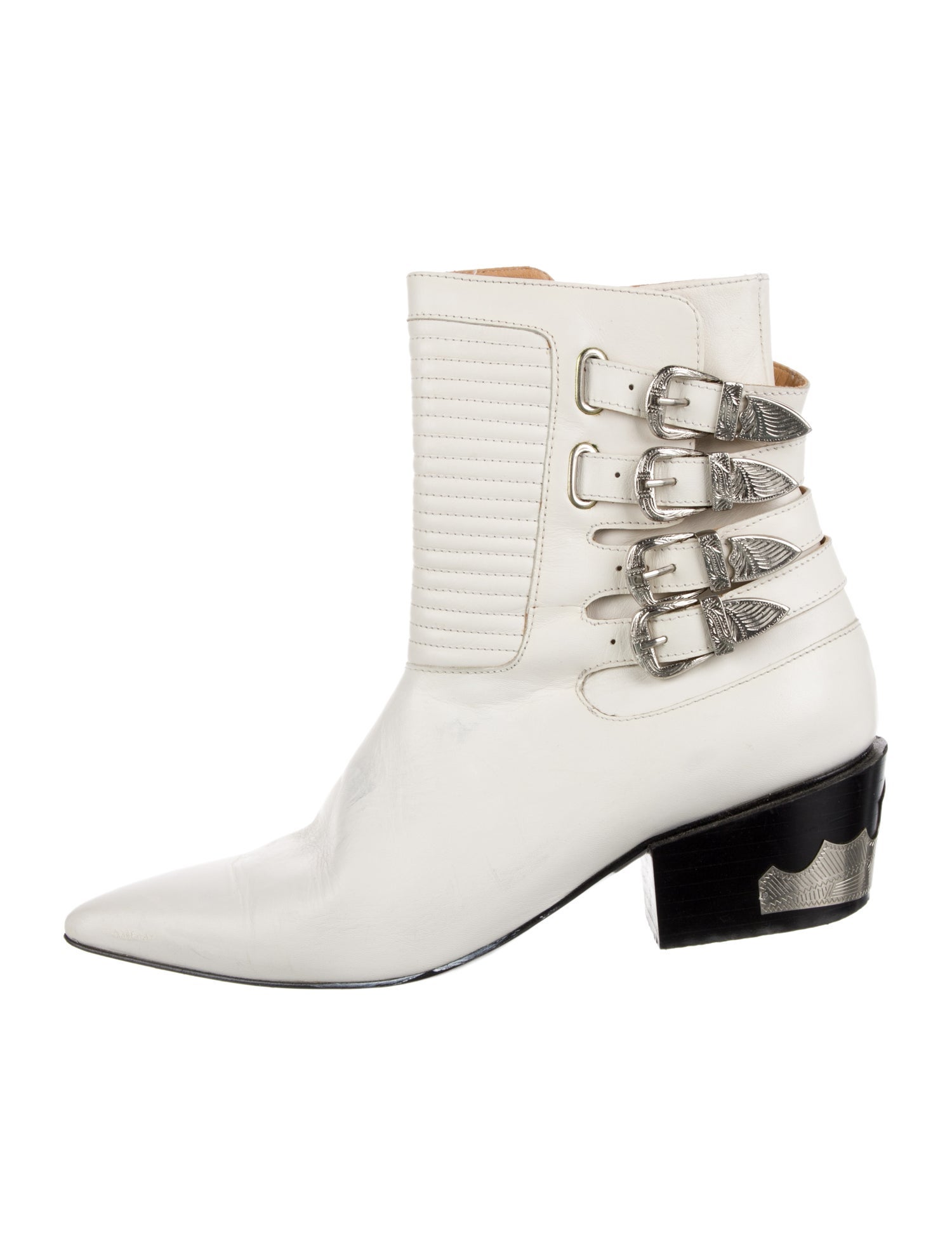 Toga Pulla Leather Colorblock Pattern Boots