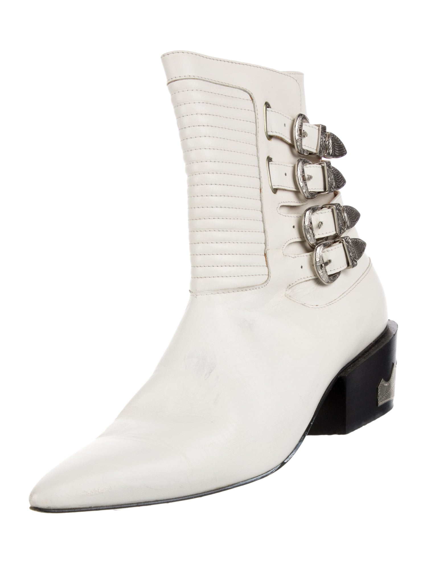 Toga Pulla Leather Colorblock Pattern Boots