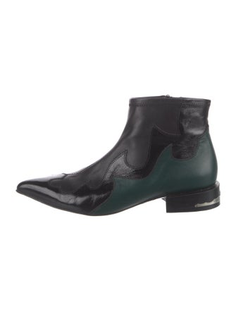 Toga Pulla Leather Colorblock Pattern Boots