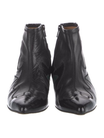 Toga Pulla Leather Colorblock Pattern Boots