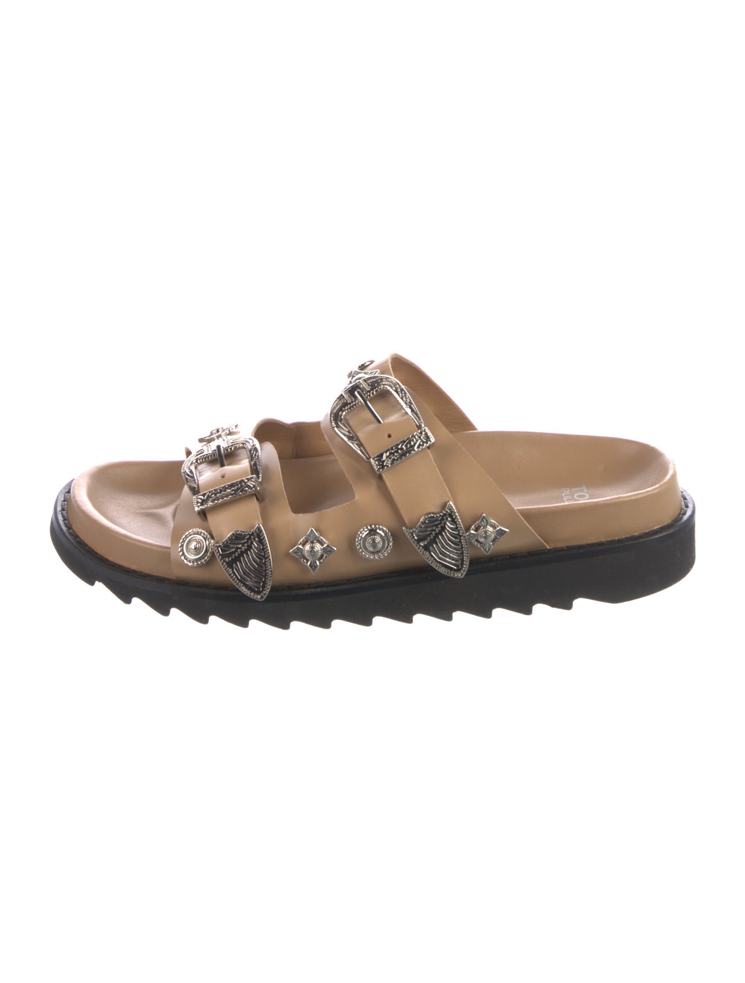 Toga Pulla Leather Studded Accents Slides