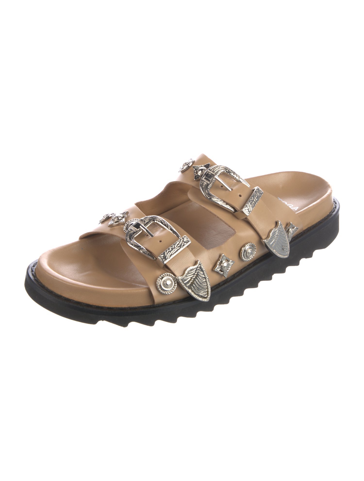 Toga Pulla Leather Studded Accents Slides