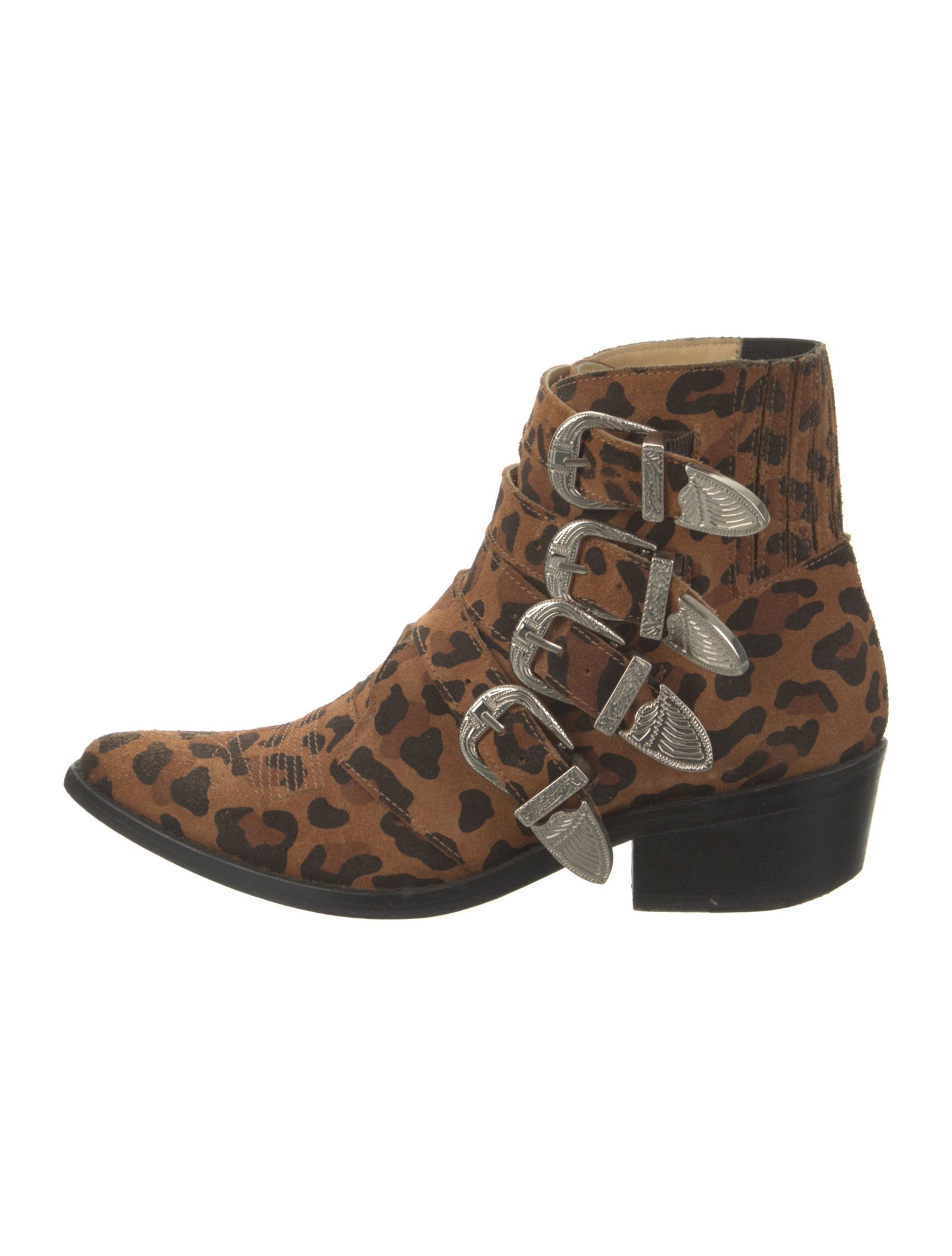 Toga Pulla Suede Animal Print Western Boots