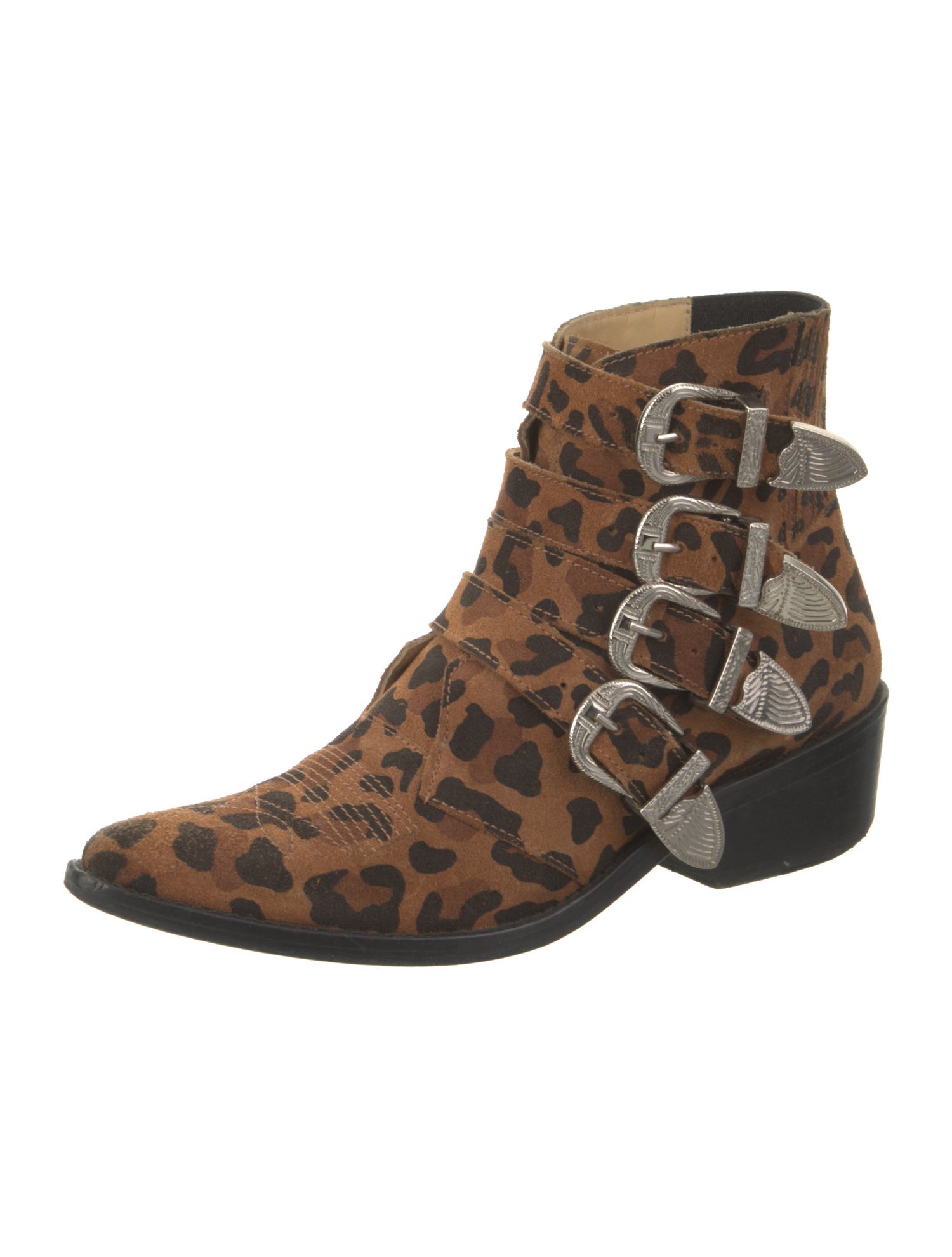 Toga Pulla Suede Animal Print Western Boots
