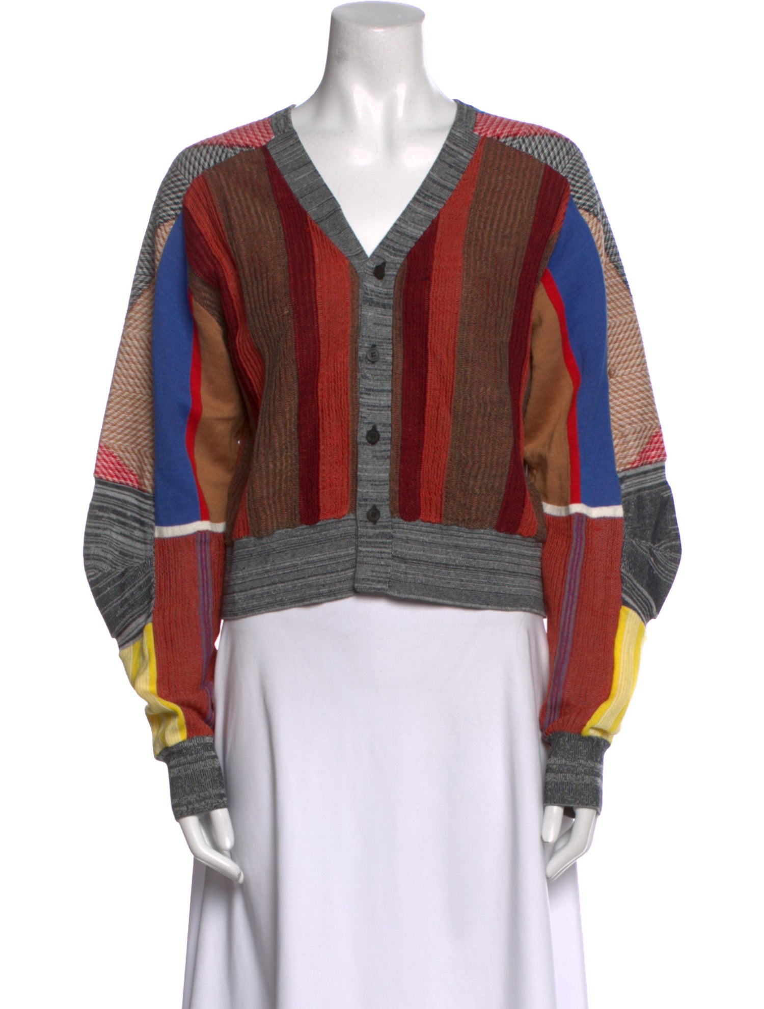 Toga Pulla Striped V-Neck Sweater