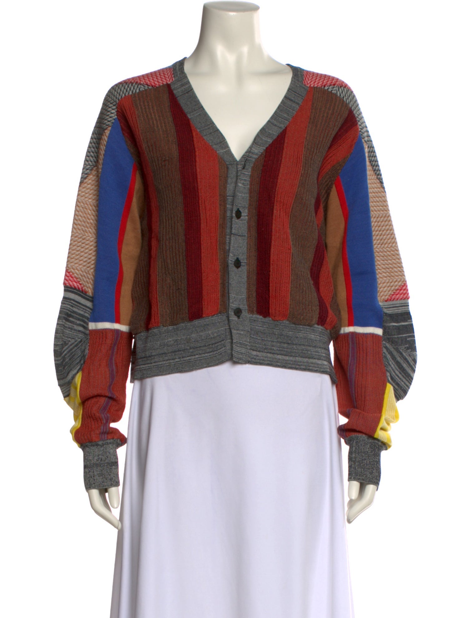 Toga Pulla Striped V-Neck Sweater